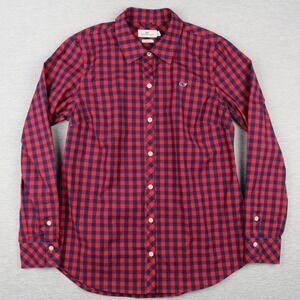 Vineyard Vines Classic Fit Long Sleeve Button Up Shirt Womens Size 8 Red Blue